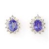 Image 1 : Genuine 4.25 ctw Tanzanite & Diamond Earrings 14K Gold
