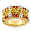 Image 1 : Genuine 1.75ct Red, Yellow Sapphire & Diamond Ring Gold