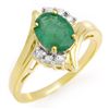 Image 1 : Genuine 1.52 ctw Emerald & Diamond Ring 10K Yellow Gold