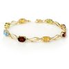 Image 1 : Genuine 8.02 ctw Multi-Sapphire & Diamond Bracelet Gold