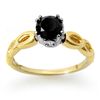 Image 1 : Natural 1.45 ctw Black Diamond Ring 14K Multi tone Gold