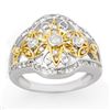 Image 1 : Natural 0.70 ctw Diamond Ring 10K Multi tone Gold