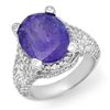 Image 1 : Genuine 9.50 ctw Tanzanite & Diamond Ring 14K Gold