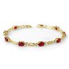 Image 1 : Genuine 5.48 ctw Ruby & Diamond Bracelet Yellow Gold