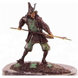 "Japanese Warrior" Bronze Sculpture - Kamiko