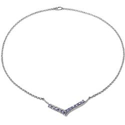 2.04 Carat Genuine Tanzanite .925 Sterling Silver Neckalce