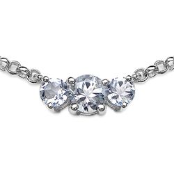 1.10 Carat Genuine Aquamarine .925 Sterling Silver Neckalce