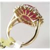 Image 4 : GOLD PLATED STERLING SILVER LADIES RUBY AND SAPPHIRE RING - SIZE 8.25