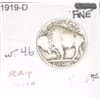 Image 2 : 1919-D BUFFALO NICKEL RED BOOK VALUE IS $100.00 *EXTREMELY RARE KEY DATE FINE GRADE*!!