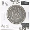 Image 1 : 1876 20 CENT PIECE RED BOOK VALUE IS $850.00 *EXTREMELY RARE KEY DATE AU-55 HIGH GRADE*!!
