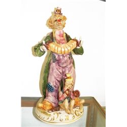 19*" Capodimonte Clown Signed