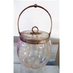 1950"S Candy Bowl With Silver Plate Lid & Holder approx.5.5" x 6" does not include handle
