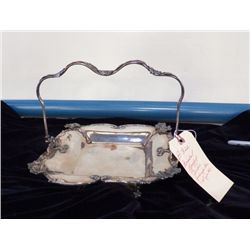 Forbes Silver Plate Footed Bridal Dish approx. 10" x 9" x H2.5"