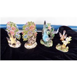 Set of 4 Bird Ceramics Figurines all marked