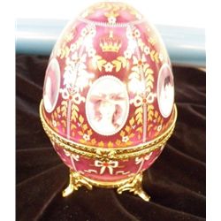 Vintage Oriental Egg Hand Painted Signed approx 4.5" x H 6"