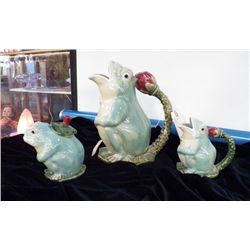Frog Pitcher With Creamer & Sugar
