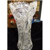 Image 2 : 3- pieces of Cut Crystal large vase has a crack 10" tall, ice bucket 6" tall, Decanter is 9"