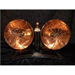 American Beauty 'Twin Radiant" Electric Heater made in Detroit Art Deco Copper Heater With Cord appr