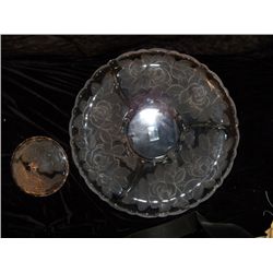 Rose Crystal Relish Tray approx 14"