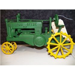 Cast Iron Bank John Deere Tractor approx H 7" x 12" long