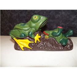 Cast Iron Bank Bull Frog