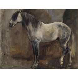 Edwin  Lord Weeks - Study of a White Horse