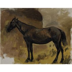 Edwin Lord Weeks - Study of a Brown Horse