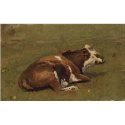 Edwin Lord Weeks - Study of a Brown and White Cow (formerly Study of Cow)