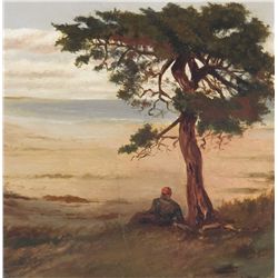 Edwin Lord Weeks - Study of a Man Seated By the Shore