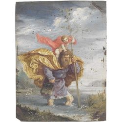 Flemish School  - St. Christopher Bearing the Christ Child