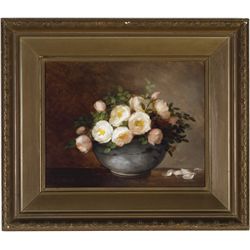 Anna Eliza Hardy - Blush Roses in a Bowl