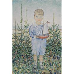 Mildred Burrage - Boy with Boat Model, Kennebunk, Maine