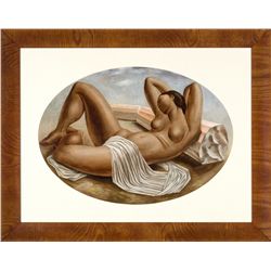 Fletcher Martin - Untitled (Nude with Drape) c. 1937