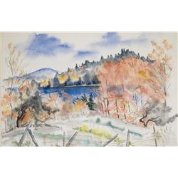 William Zorach - View Beyond the Fence, Autumn