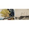 Image 1 : Chauncey Foster Ryder - Trees by the Shore & Trees in a Mountain Landscape
