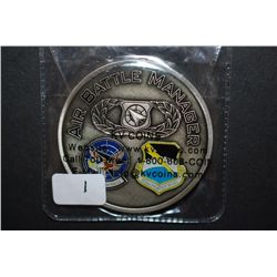 325th Air Control Squadron & 325th Fighter Wing Air Battle Manager Military Challenge Coin; EST. $5-