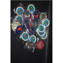 Military Challenge Coins; Various Dates, Bases, People, Etc.; Lot of 25; EST. $60-100