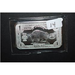 United States Of America Silver Bullion Silver Ingot; .999 Silver 1 Oz.; EST. $40-50