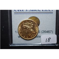 1886-S US Liberty $5 Gold Coin; EST. $550-600