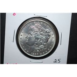 1890-O US Silver Morgan $1; AU58; EST. $45-55