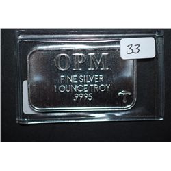 Ohio Precious Metals, LLC Silver Ingot From Recycled Sources; .9995 Fine Silver 1 Oz.; EST. $40-50