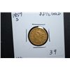 Image 1 : 1857-S US Liberty $2 1/2 Gold Coin; VG; EST. $300-350