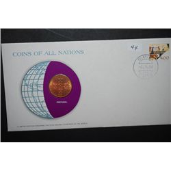 1979 Portugal 1 Escvdo Foreign Coin With COA Included; Coins Of All Nations With Postal Stamp Postma