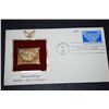 Image 1 : 1987 First Day Issue 22K Gold Replica Stamp With US Postal Stamp; Original Envelope NOT SEALED; Lace
