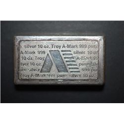 A-Mark Silver Ingot; .999 Silver 10 Oz.; EST. $150-200