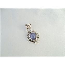 Sterling Silver & Oval Amethyst Pendant