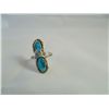 Image 1 : Silver & Turquoise 2 Cabachon  ring, Signed EFFIE C. ZUNI