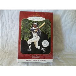 Vintage Hallmark Keepsake Ornament Hank Aaron  NIB Incl Excl Score Board Trading Card