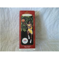 Vintage Hallmark Keepsake Ornament Magic Johnson With Exclusive Fleer Skybox Trading Card NIB