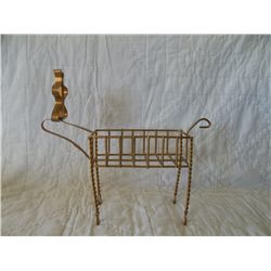 Vintage Goldtone Reindeer Basket